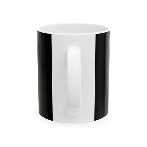 Angel Initial 'D' Black Ceramic Mug — Personalized Halo & Wings Coffee Cup (11oz, 15oz)
